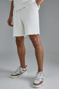 boohooMAN Relaxed Fit Mid Length Heavy Boucle Short | UK| Shorts