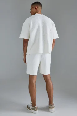 boohooMAN Relaxed Fit Mid Length Heavy Boucle Short | UK| Shorts