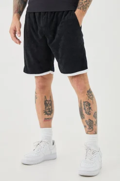 boohooMAN Relaxed Fit Mid Length Layered Towelling Shorts | UK| Shorts