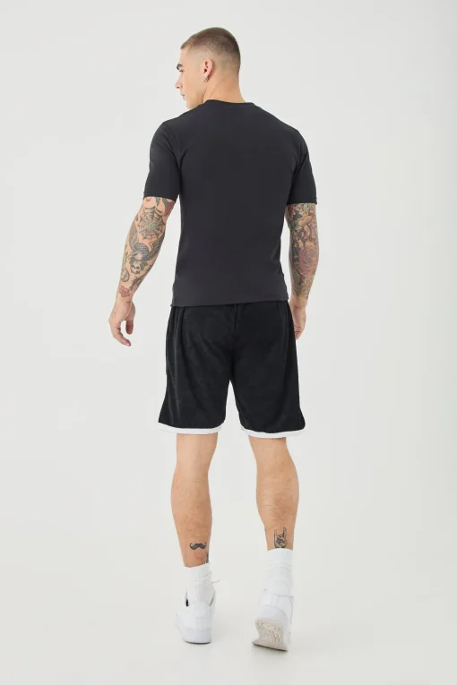 boohooMAN Relaxed Fit Mid Length Layered Towelling Shorts | UK| Shorts