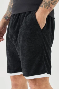 boohooMAN Relaxed Fit Mid Length Layered Towelling Shorts | UK| Shorts