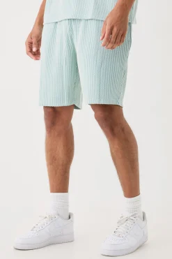 boohooMAN Relaxed Fit Mid Length Stripe Texture Shorts | UK| Shorts