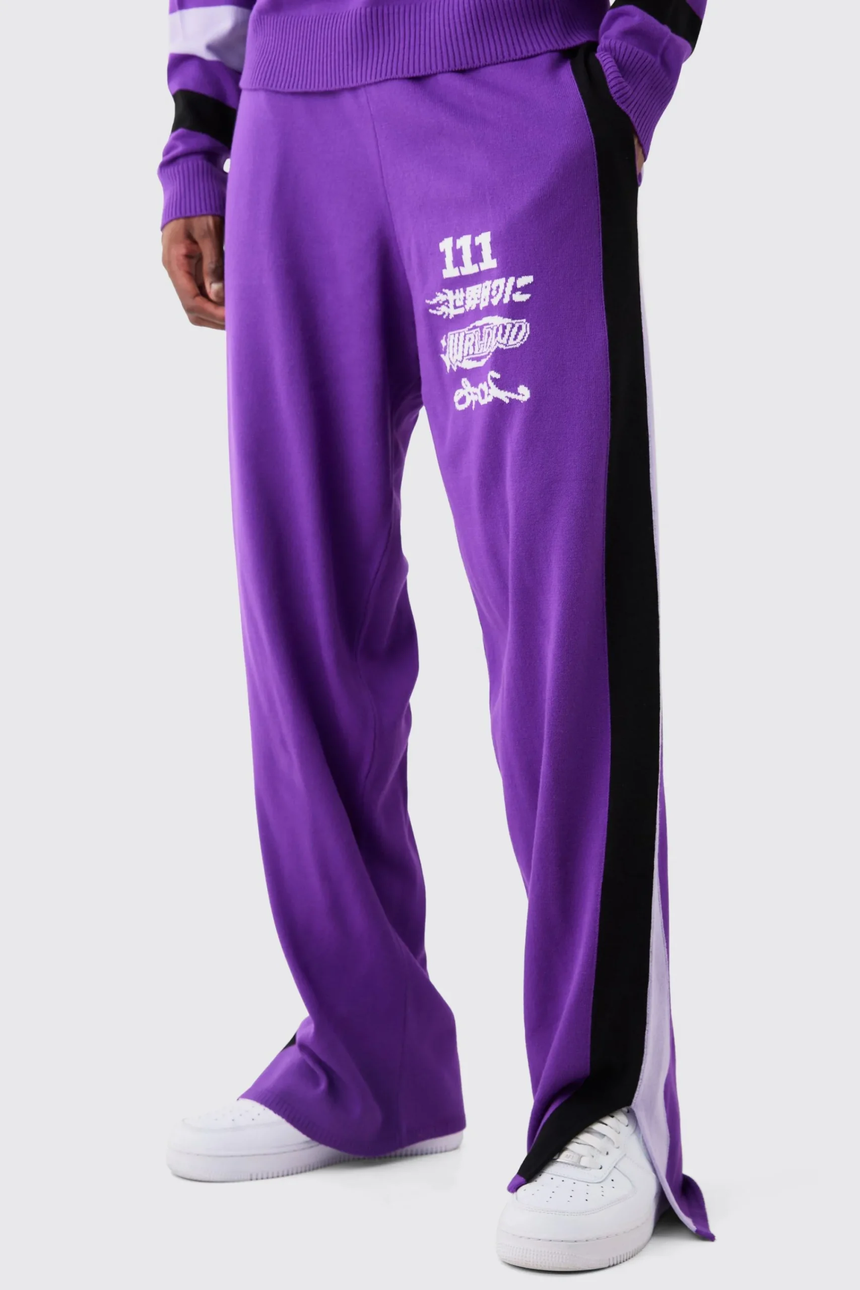 boohooMAN Relaxed Fit Moto Knitted Joggers | UK| Tracksuits