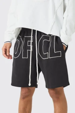 boohooMAN Relaxed Fit Ofcl Applique Short | UK| Shorts