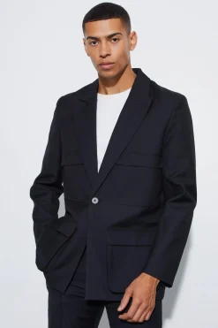boohooMAN Relaxed Fit Pocket Blazer | UK| Suits & Tailoring