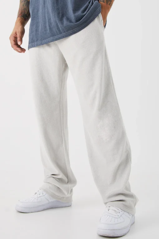 boohooMAN Relaxed Fit Premium Towelling Jogger | UK| Trousers|Joggers