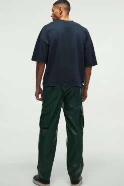 boohooMAN Relaxed Fit Pu Cargo Trousers | UK| Trousers|Cargos
