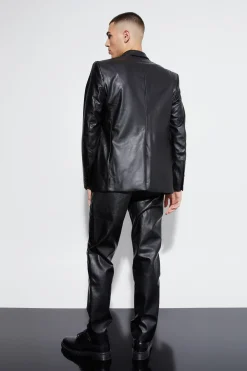 boohooMAN Relaxed Fit Pu Suit Jacket | UK| Suits & Tailoring