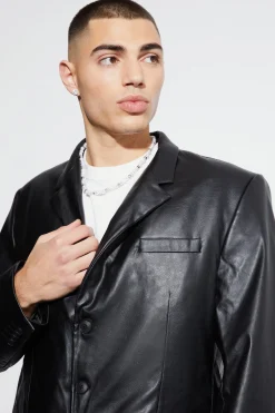 boohooMAN Relaxed Fit Pu Suit Jacket | UK| Suits & Tailoring