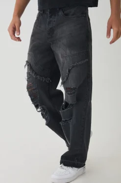 boohooMAN Relaxed Fit Ripped Distressed Carpenter Jeans | UK| Trousers|Jeans