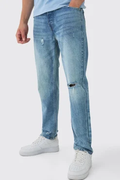 boohooMAN Relaxed Fit Ripped Knee Jeans | UK| Trousers|Jeans