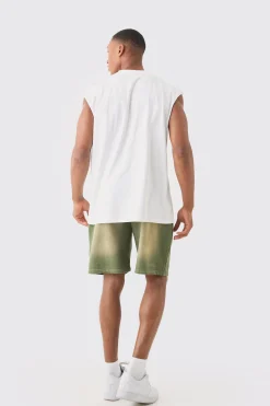 boohooMAN Relaxed Fit Spray Wash Short | UK| Shorts