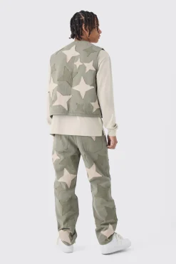 boohooMAN Relaxed Fit Star Patchwork Applique Jeans | UK| Trousers|Sets & Co-Ords