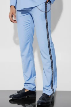 boohooMAN Relaxed Fit Stud Detail Trouser With Chain | UK| Suits & Tailoring