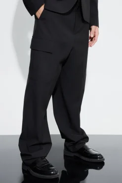 boohooMAN Relaxed Fit Tailored 3d Cargo Trouser | UK| Suits & Tailoring