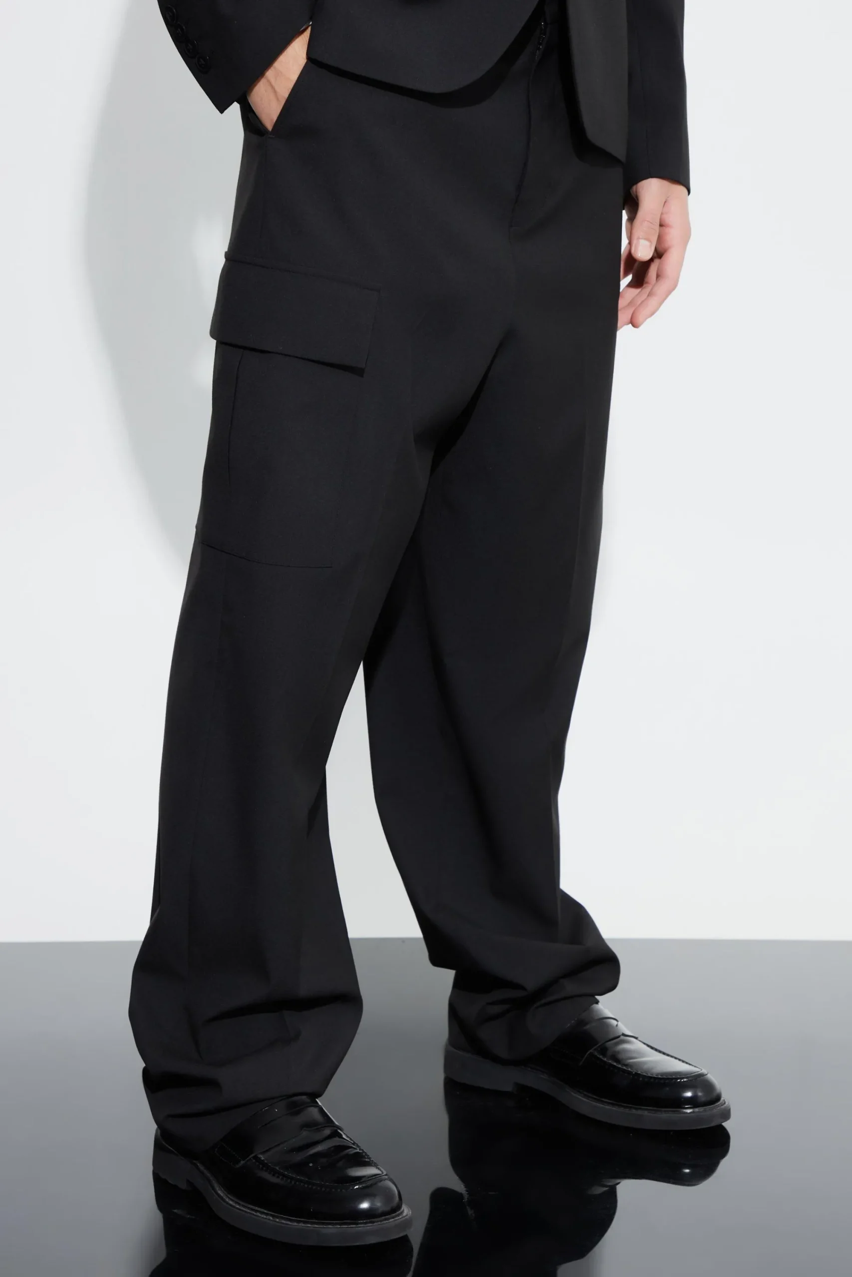boohooMAN Relaxed Fit Tailored 3d Cargo Trouser | UK| Suits & Tailoring