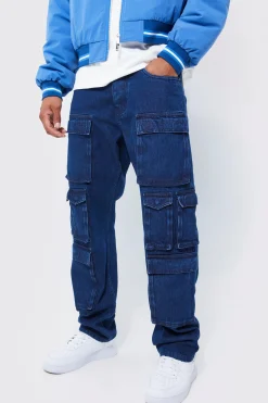 boohooMAN Relaxed Fit Washed Multi Pocket Cargo Jeans | UK| Trousers|Jeans
