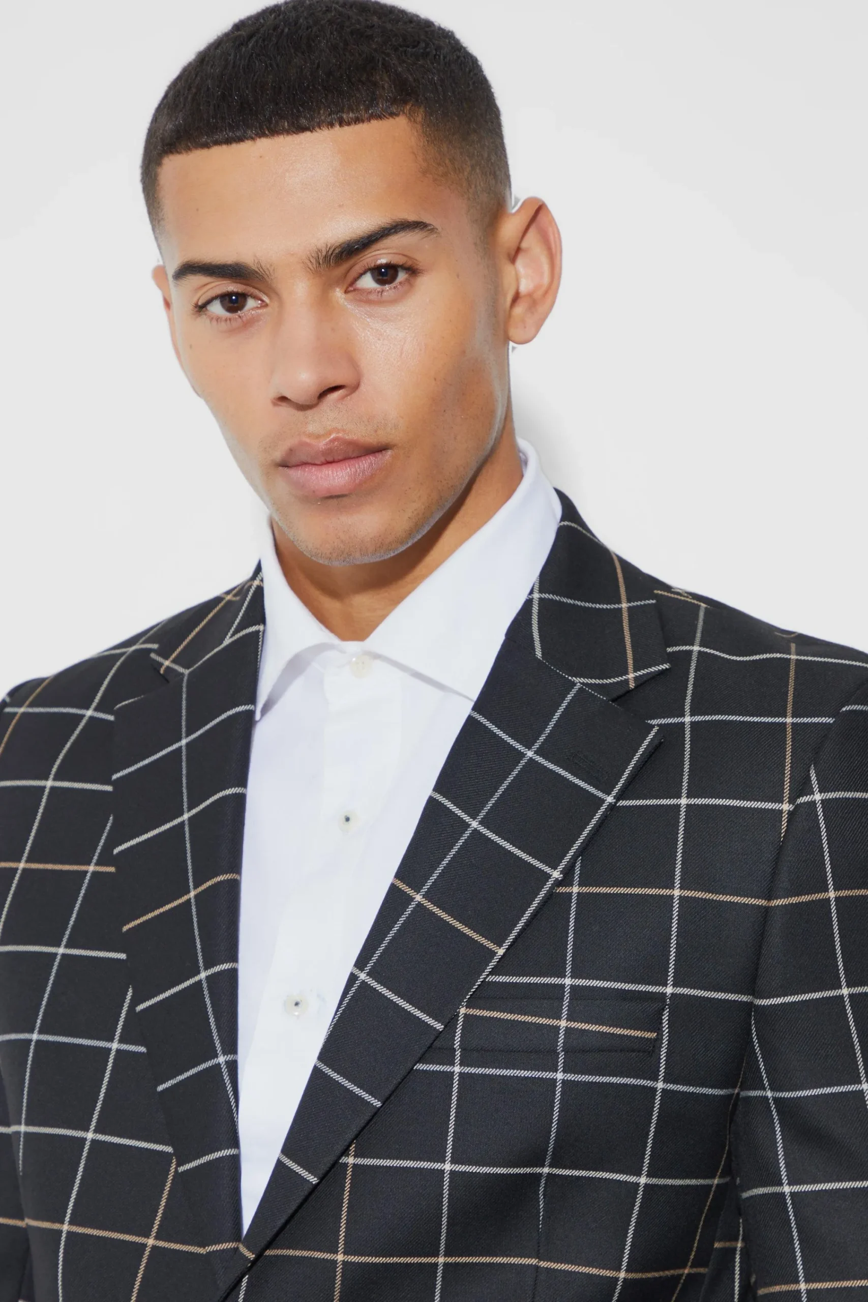 boohooMAN Relaxed Fit Windowpane Check Blazer | UK| Suits & Tailoring