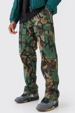 boohooMAN Relaxed Gusset Ripstop Camo Cargo Trouser | UK| Trousers|Cargos