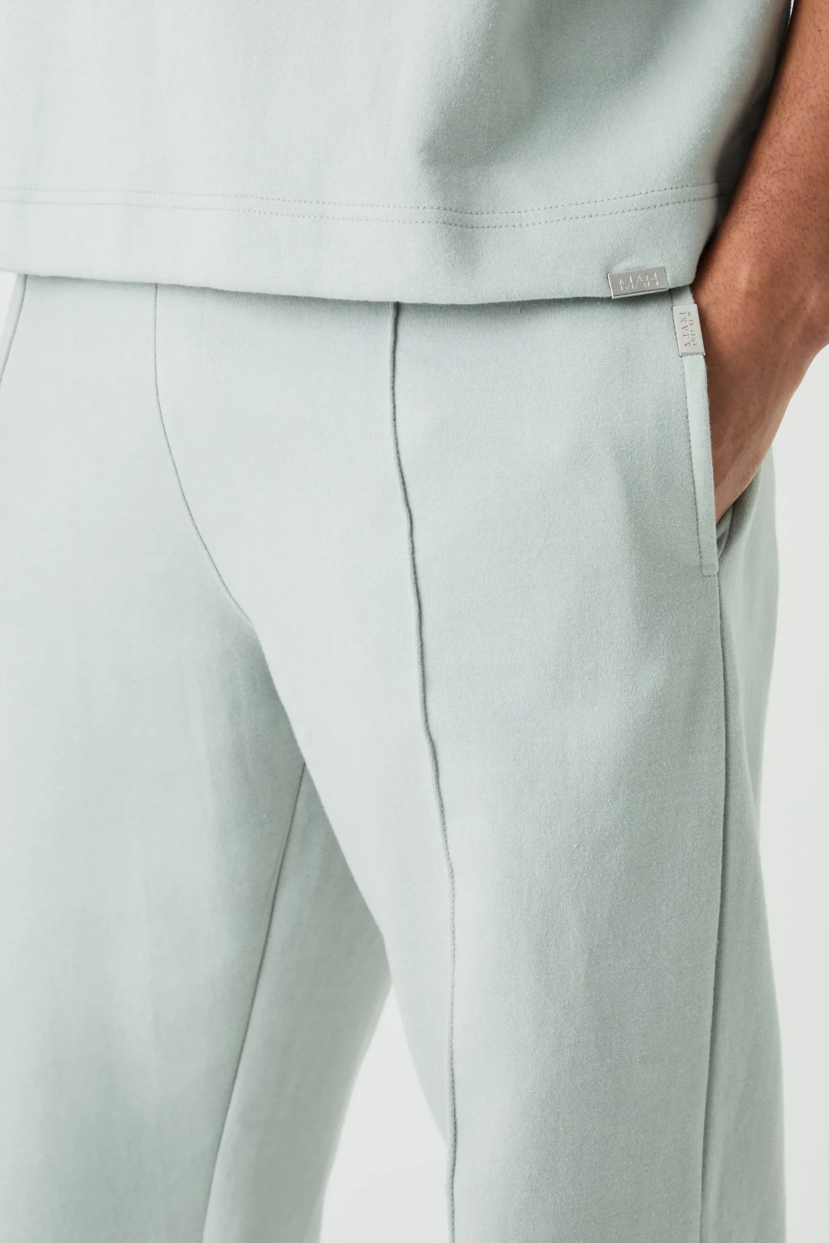 boohooMAN Relaxed Interlock Pintiuck Jogger | UK| Joggers