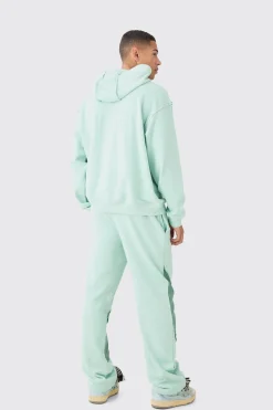 boohooMAN Relaxed Loop Back Raw Hem Panel Jogger | UK| Joggers