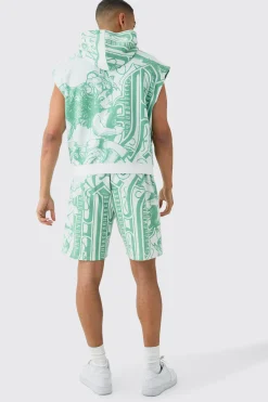 boohooMAN Relaxed Mid Length All Over Print Short | UK| Shorts