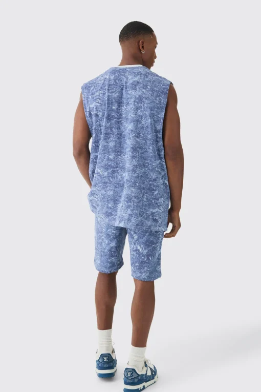 boohooMAN Relaxed Mid Length Concrete Printed Shorts | UK| Shorts