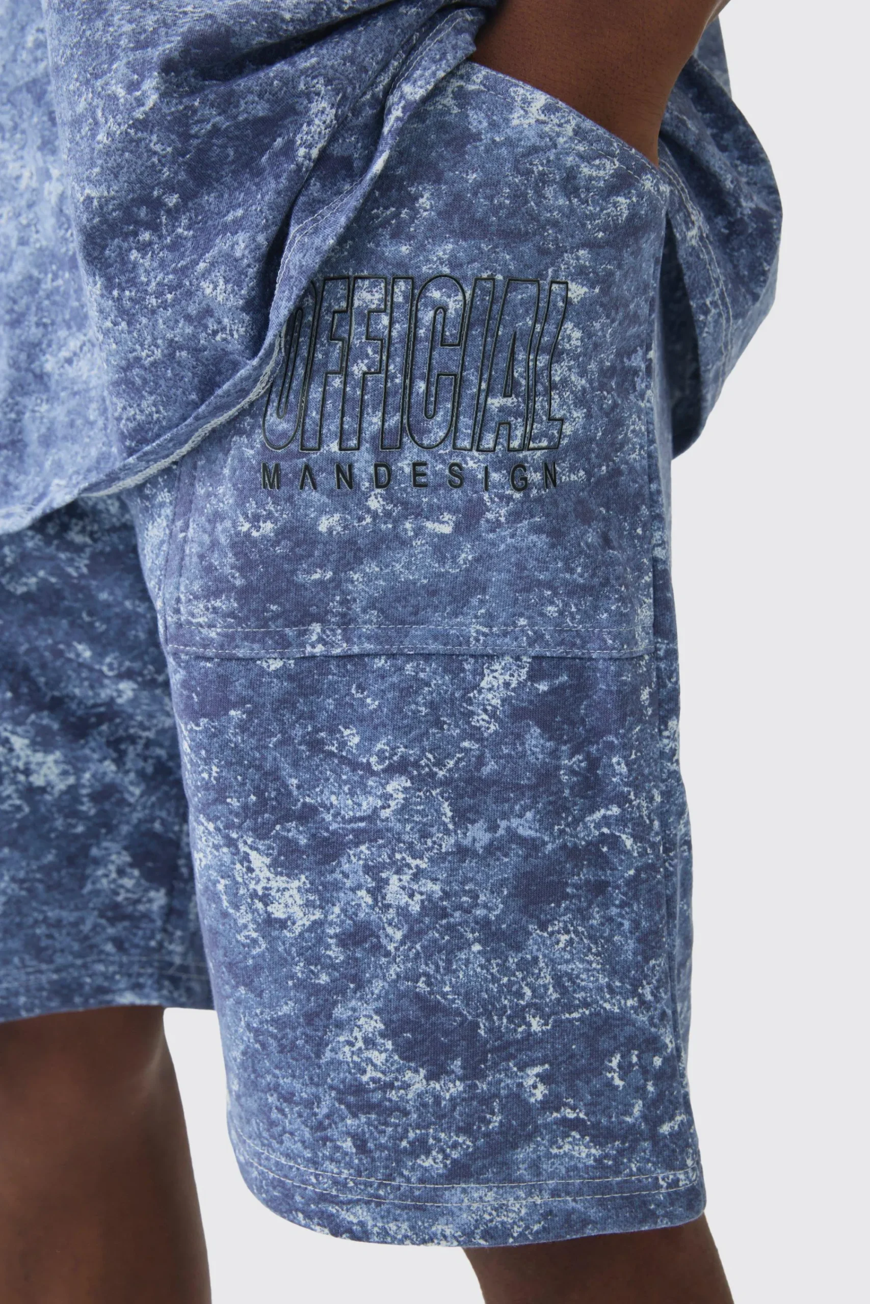 boohooMAN Relaxed Mid Length Concrete Printed Shorts | UK| Shorts