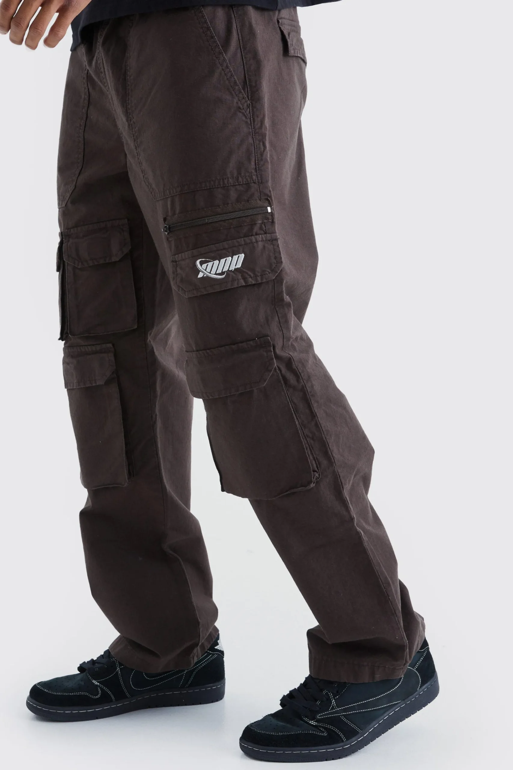 boohooMAN Relaxed Multi Cargo Ripstop Trouser With Tonal Embroidery | UK| Trousers|Cargos