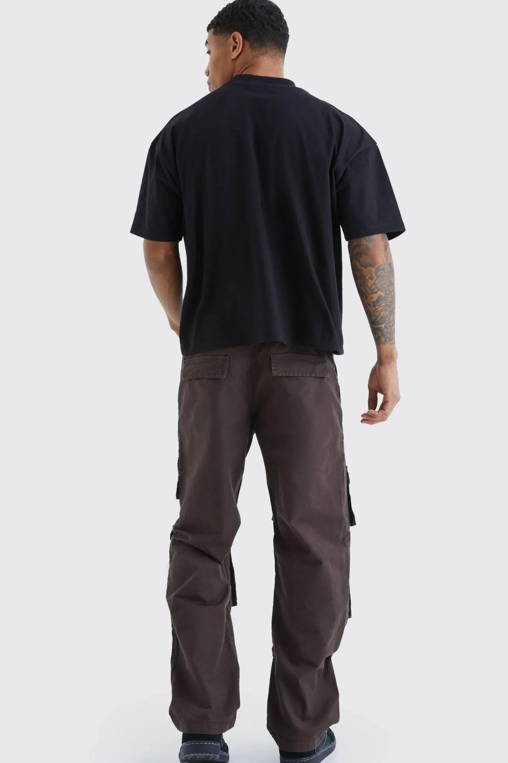 boohooMAN Relaxed Multi Cargo Ripstop Trouser With Tonal Embroidery | UK| Trousers|Cargos