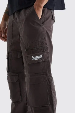 boohooMAN Relaxed Multi Cargo Ripstop Trouser With Tonal Embroidery | UK| Trousers|Cargos