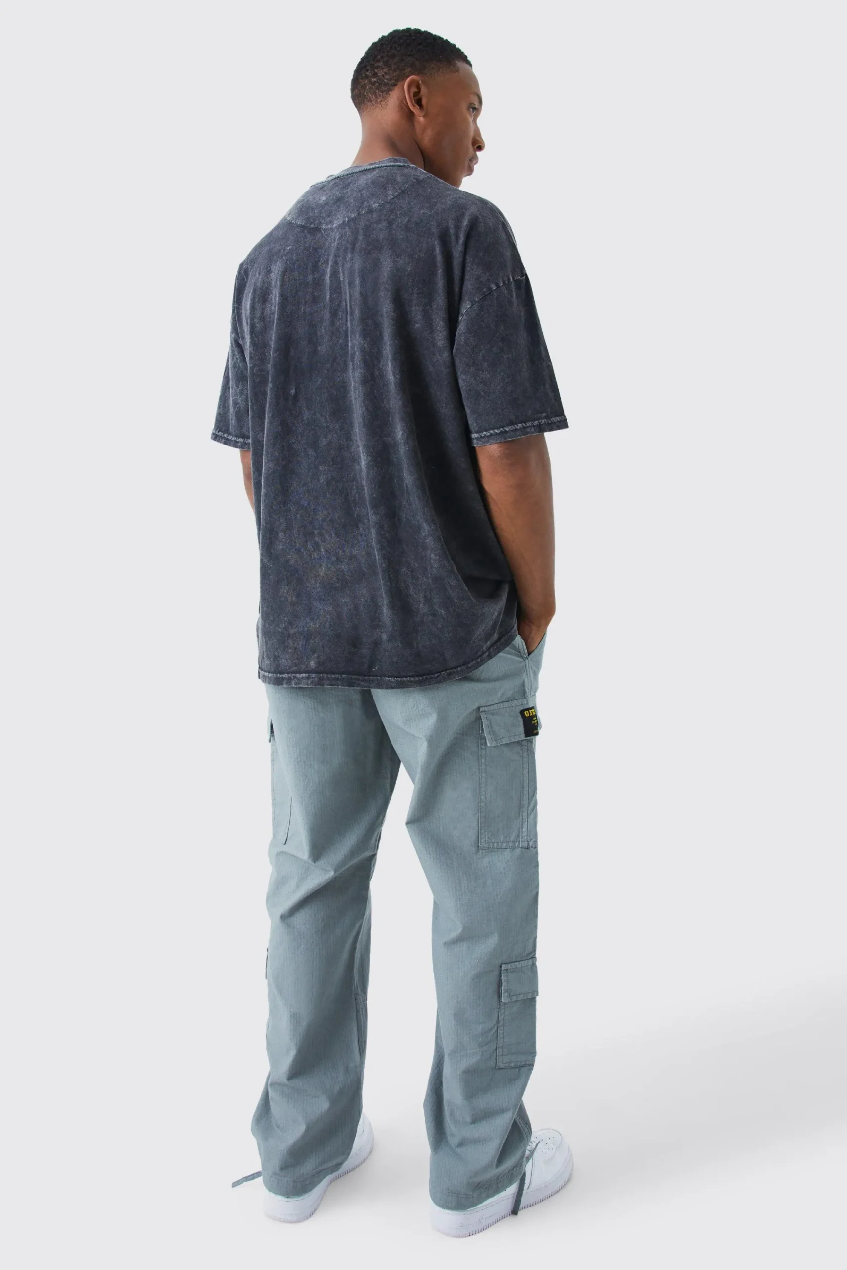 boohooMAN Relaxed Multi Cargo Ripstop Trouser With Woven Tab | UK| Trousers|Cargos