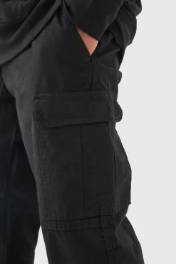 boohooMAN Relaxed Multi Cargo Ripstop Trouser With Woven Tab | UK| Trousers|Cargos