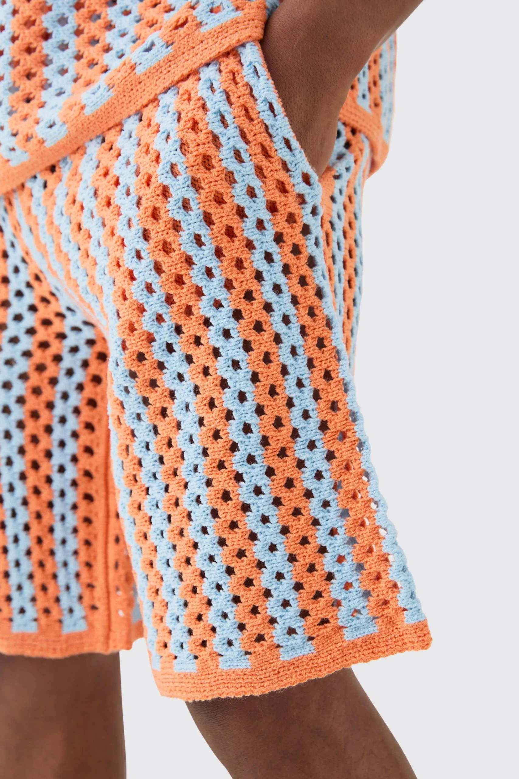 boohooMAN Relaxed Open Stitch Stripe Knitted Shorts | UK| Shorts|Tracksuits