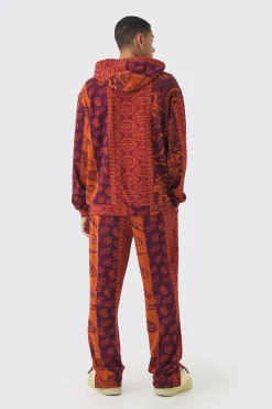 boohooMAN Relaxed Paisley Jacquard Split Hem Jogger | UK| Trousers|Joggers