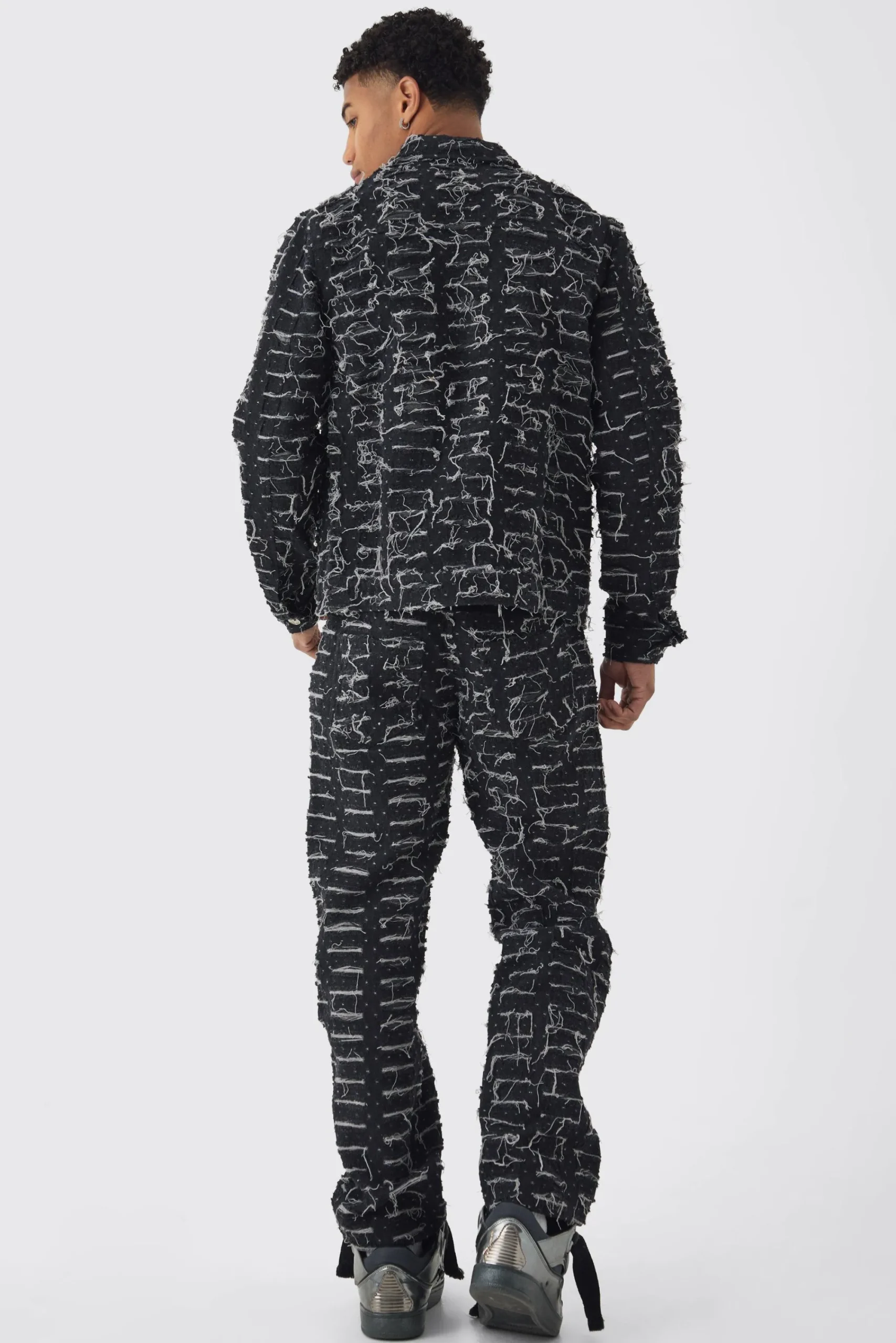 boohooMAN Relaxed Rigid All Over Distressed Jeans | UK| Trousers|Jeans