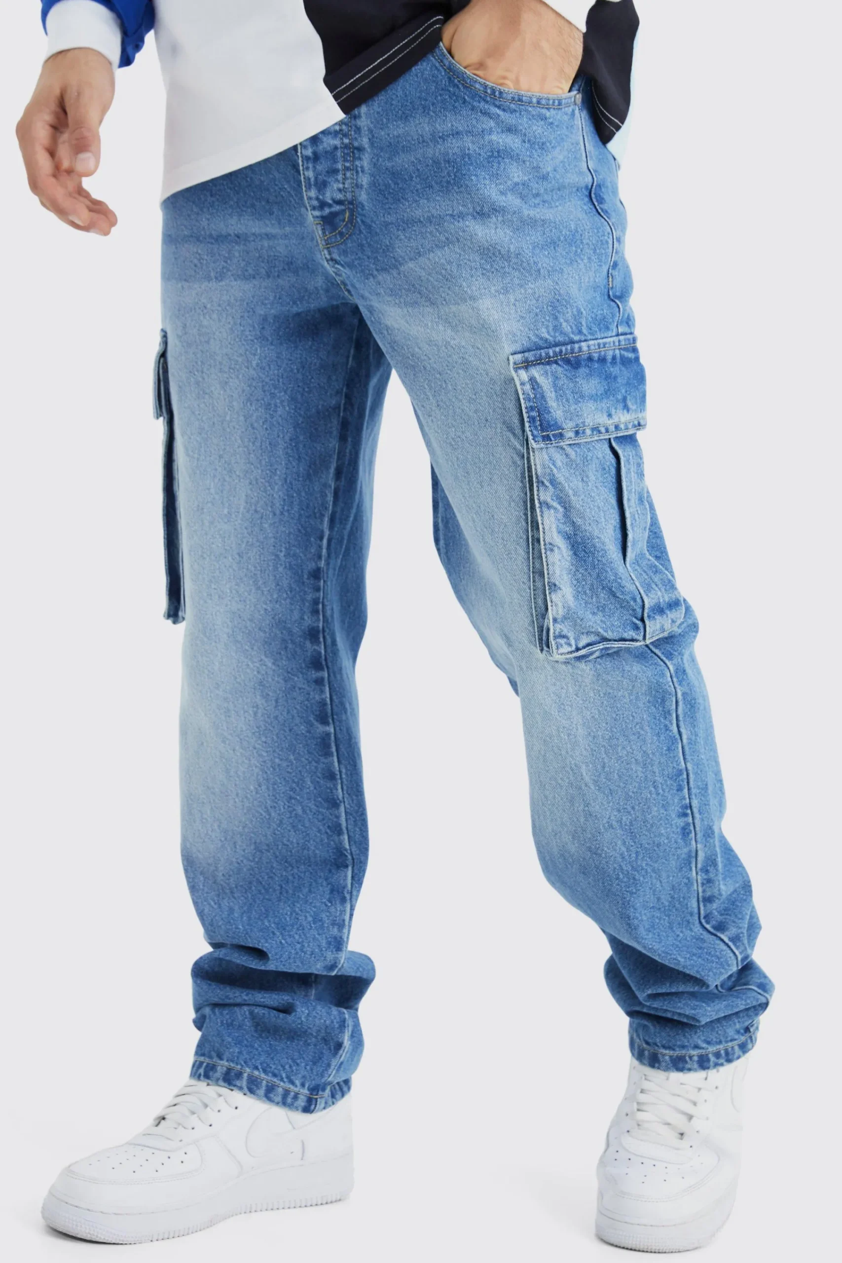 boohooMAN Relaxed Rigid Cargo Jeans | UK| Trousers|Cargos