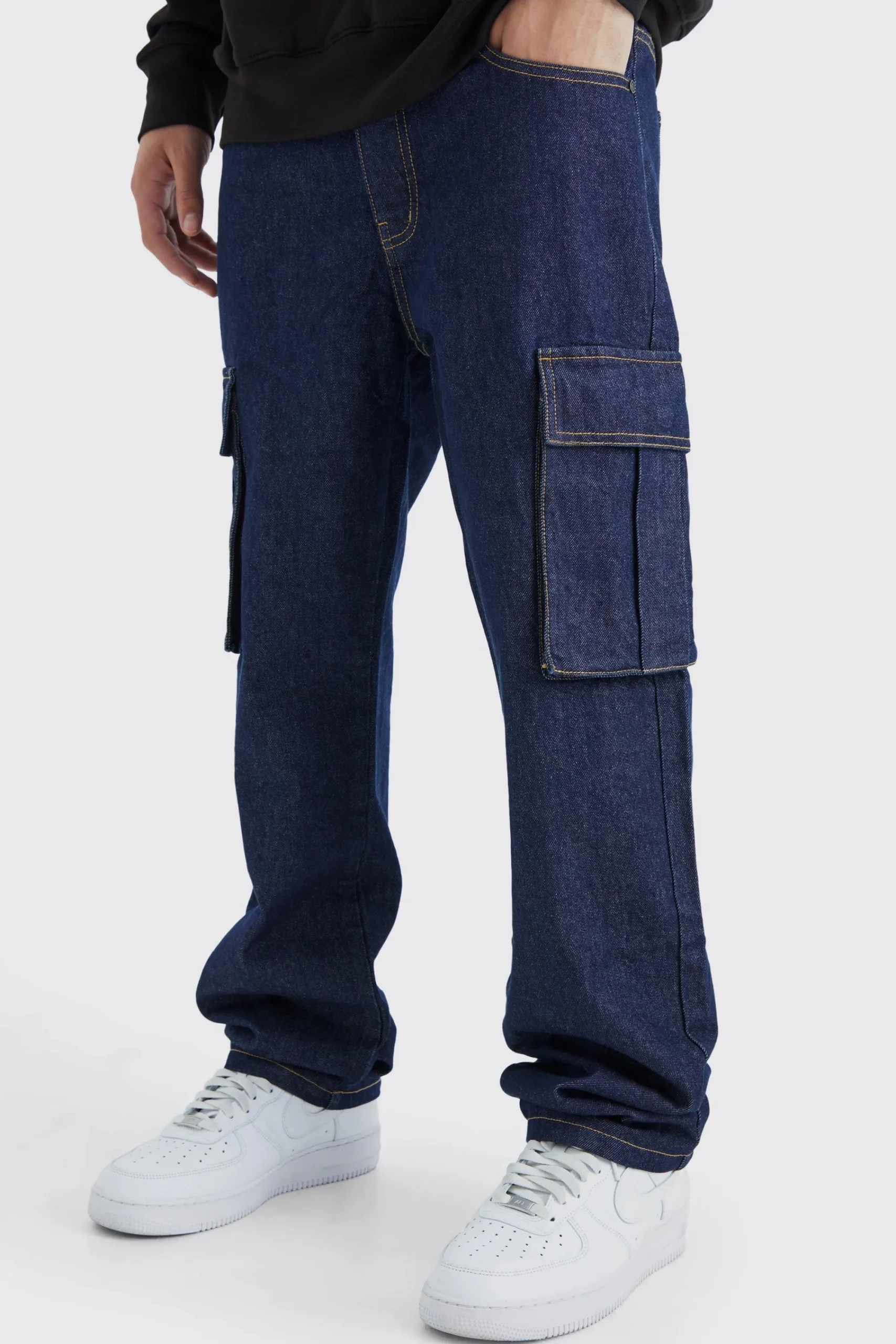 boohooMAN Relaxed Rigid Cargo Jeans | UK| Trousers|Cargos