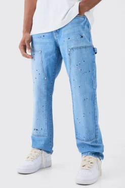 boohooMAN Relaxed Rigid Carpenter Paint Splatter Jeans | UK| Trousers|Jeans
