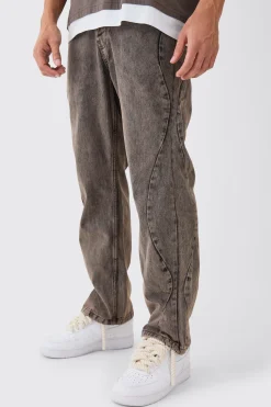 boohooMAN Relaxed Rigid Curved Side Seam Overdyed Jeans | UK| Trousers|Sets & Co-Ords