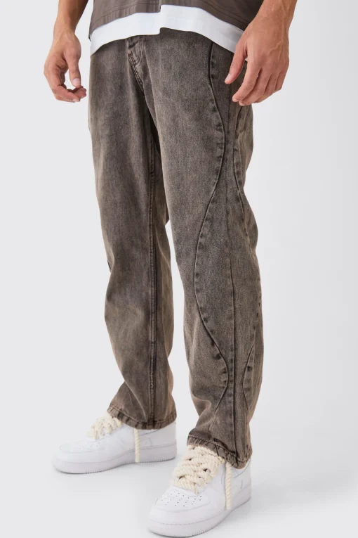 boohooMAN Relaxed Rigid Curved Side Seam Overdyed Jeans | UK| Trousers|Sets & Co-Ords