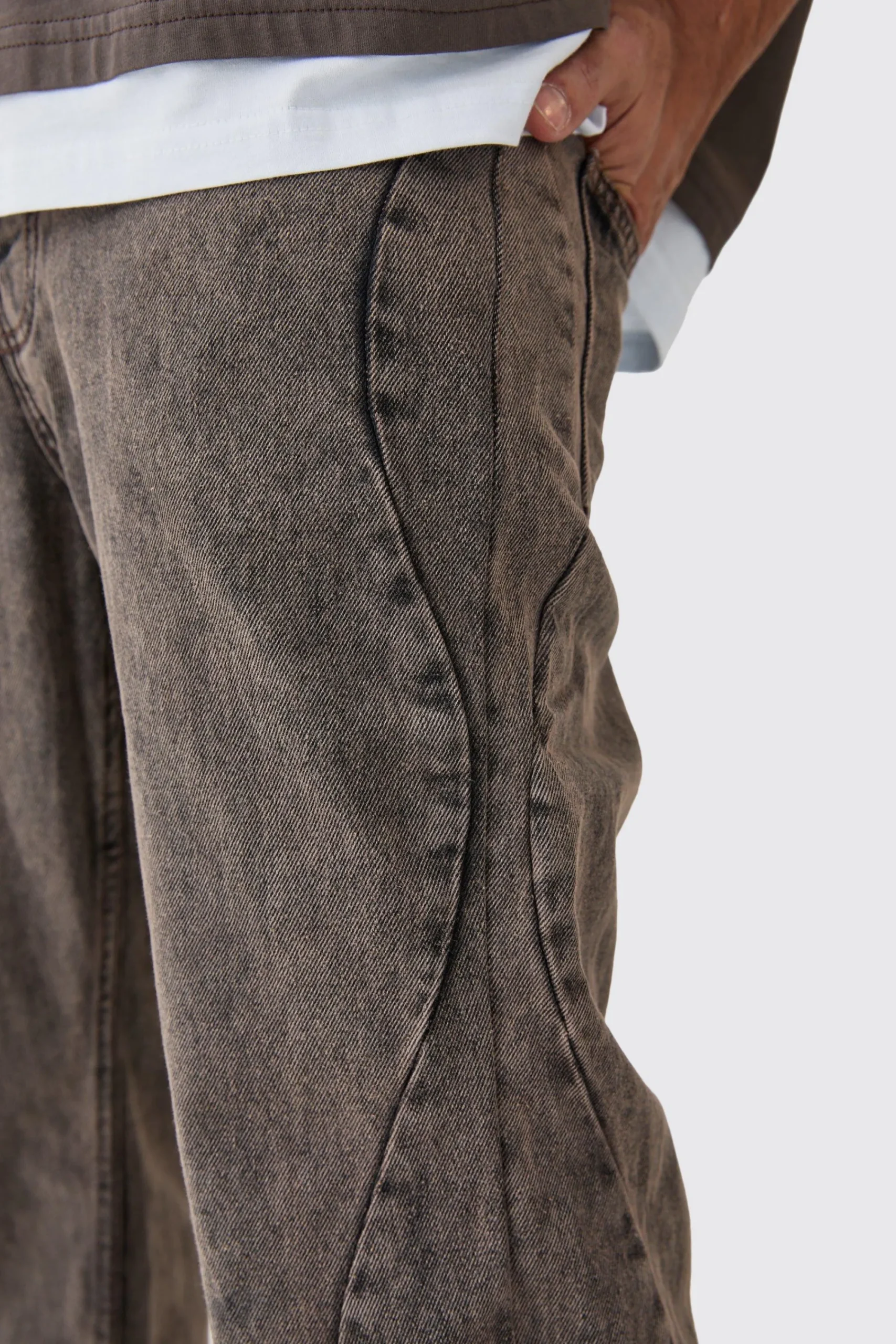 boohooMAN Relaxed Rigid Curved Side Seam Overdyed Jeans | UK| Trousers|Sets & Co-Ords