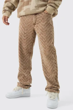 boohooMAN Relaxed Rigid Distressed Jacquard Jeans | UK| Jeans