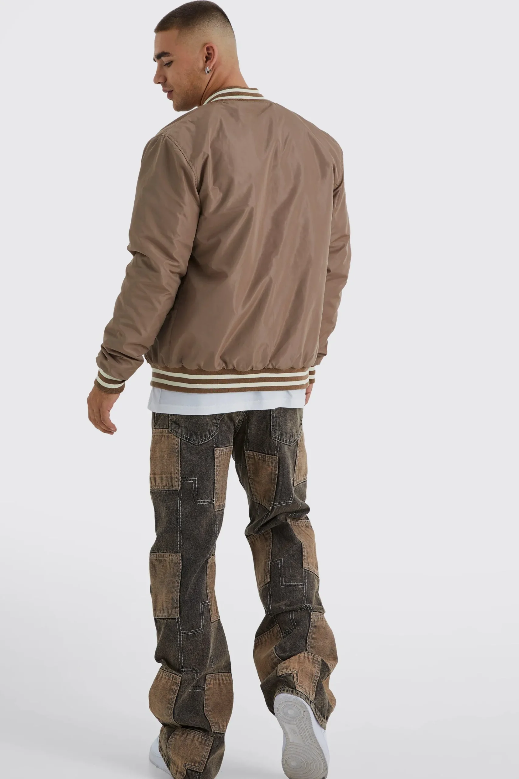 boohooMAN Relaxed Rigid Flare Patchwork Jeans | UK| Trousers|Jeans