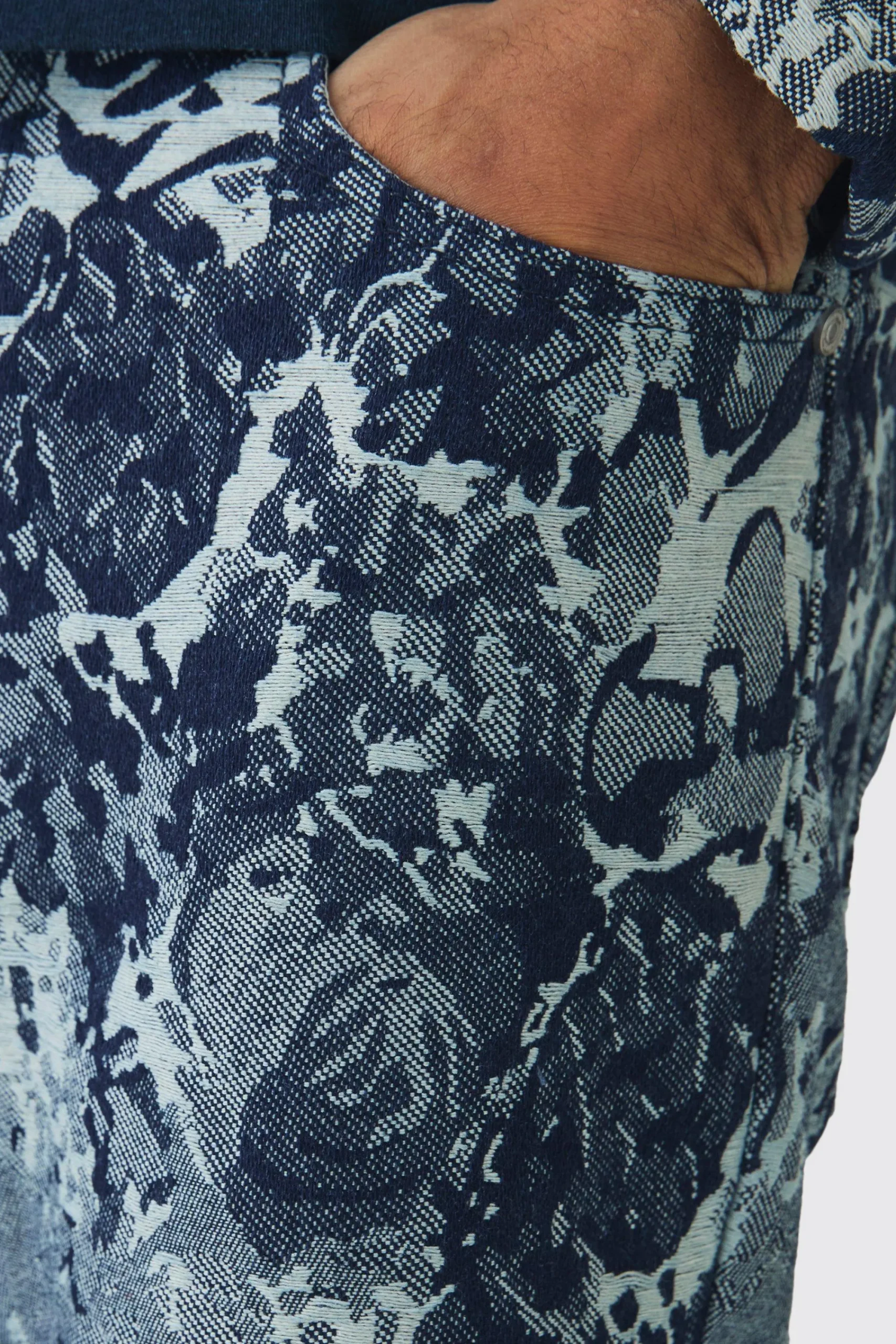 boohooMAN Relaxed Rigid Floral Jacquard Jeans | UK| Sets & Co-Ords|Jeans