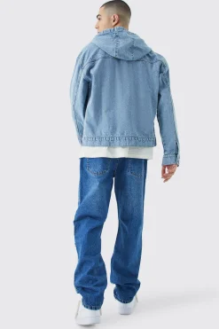 boohooMAN Relaxed Rigid Frayed Spliced Jeans In | UK| Trousers|Jeans