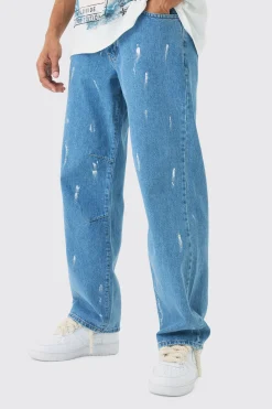 boohooMAN Relaxed Rigid Paint Splatter Denim Jeans | UK| Trousers|Jeans