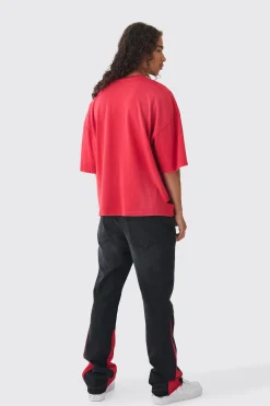 boohooMAN Relaxed Rigid Tinted Wash Star Pu Applique Jeans | UK| Trousers|Jeans