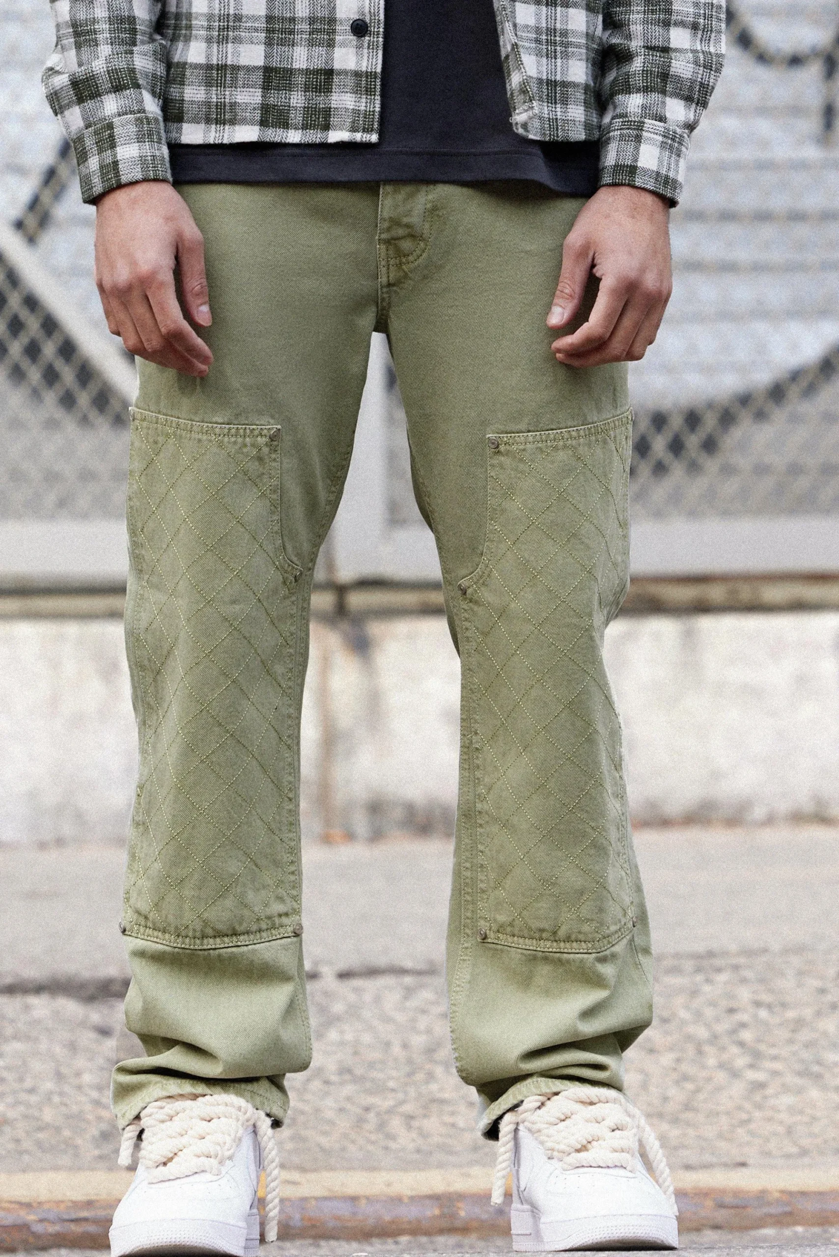 boohooMAN Relaxed Rigid Top Stitch Detail Overdyed Carpenter Jean | UK| Trousers|Jeans