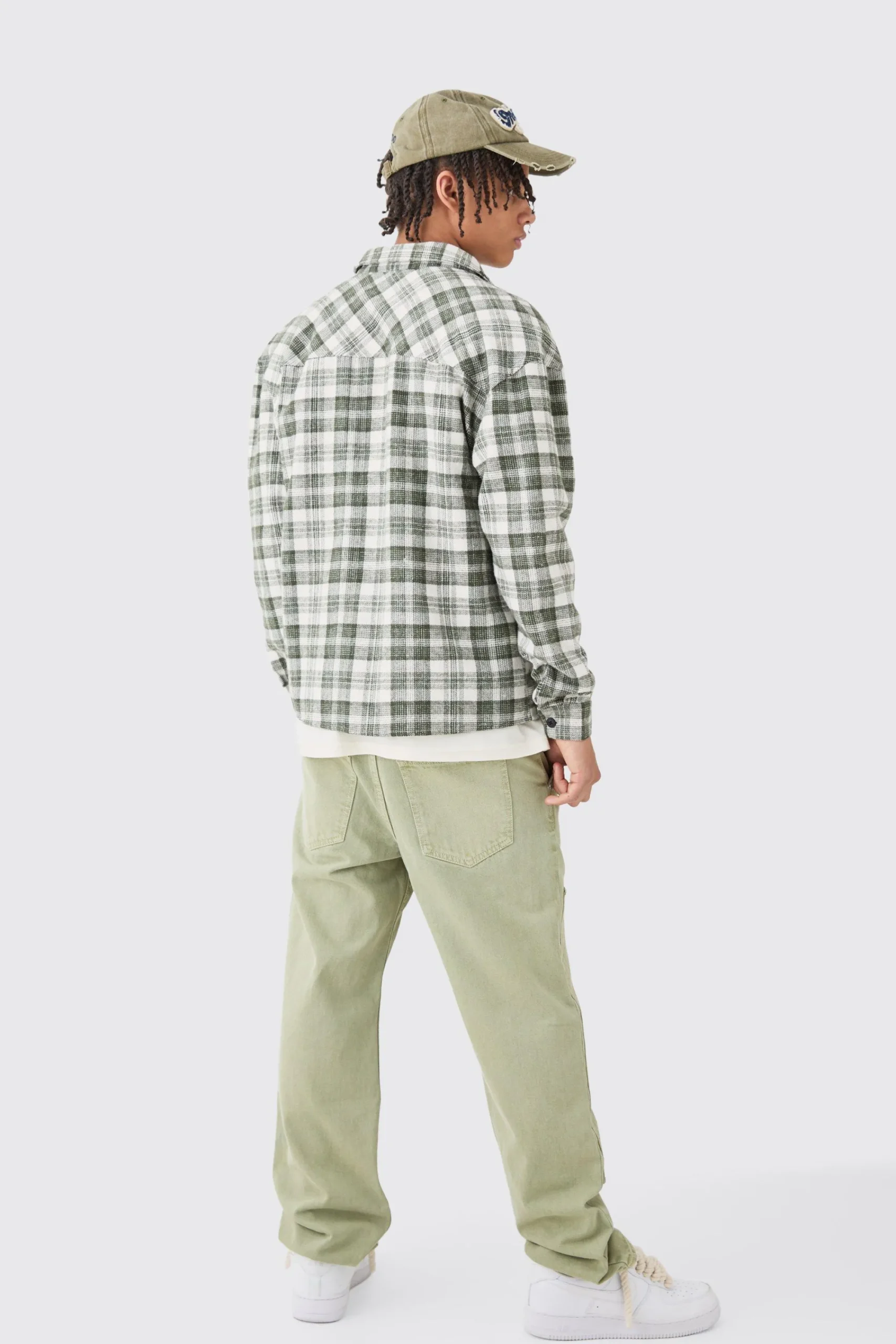 boohooMAN Relaxed Rigid Top Stitch Detail Overdyed Carpenter Jean | UK| Trousers|Jeans